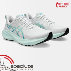 White athletic shoes with orthotic support